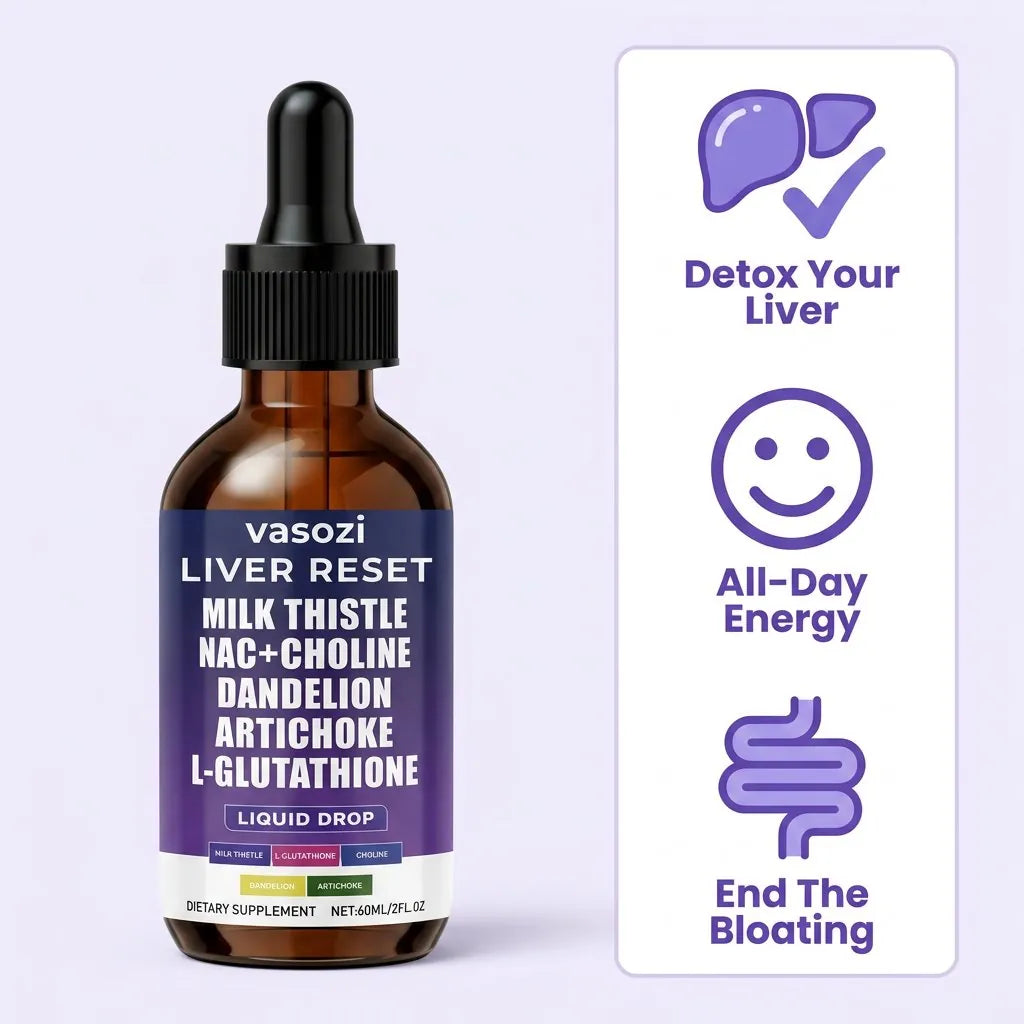 Vasozi Liver Reset supplement bottle - front view